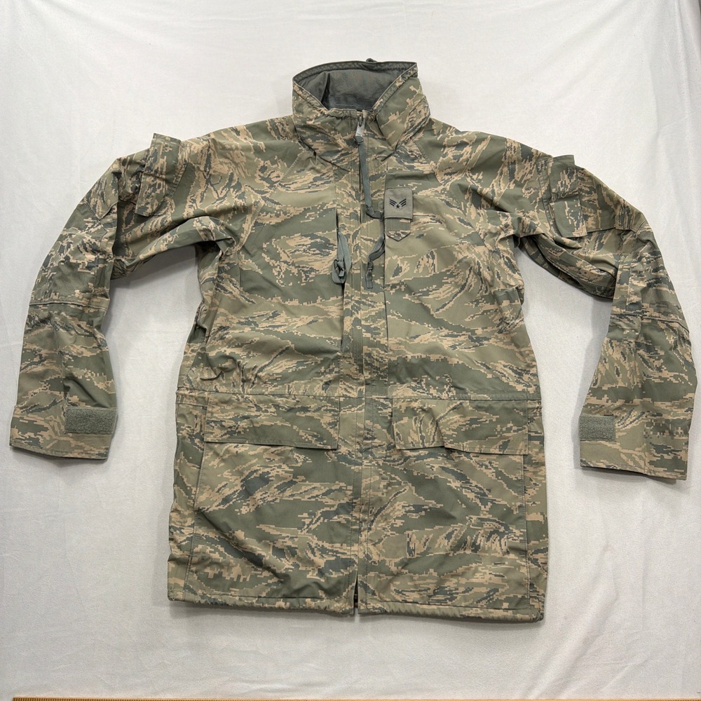 Tennier Industries Parka APEC Air Force Tiger Stripe Camo Mens Small Long